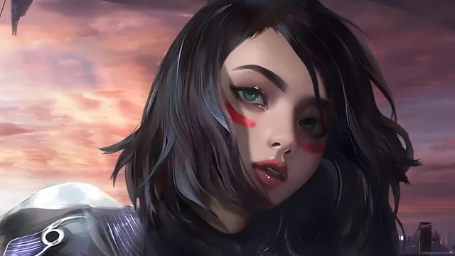 Alita Battle Angel in a motion-themed sci-fi live wallpaper.