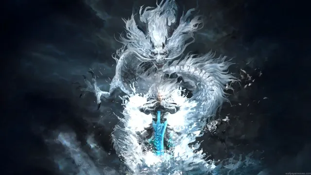 Fantasy portrayal of Ao Guang, the Chinese Dragon King