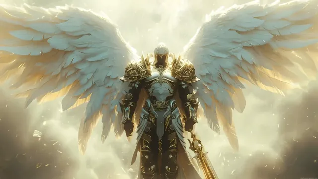 Celestial guardian portrayed as the Light Bringer