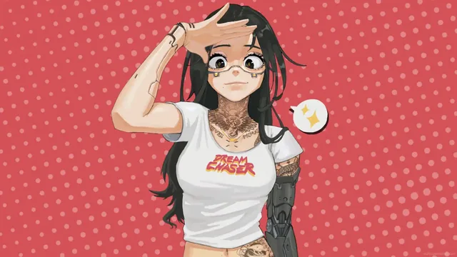 Cute cyberpunk girl featured in a futuristic live wallpaper.