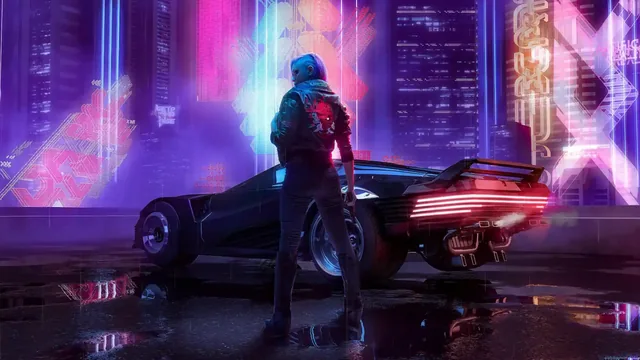 Cyberpunk 2077 inspired neon streets 4K live wallpaper