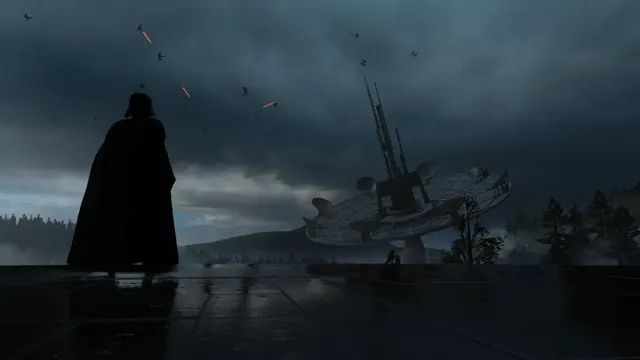Darth Vader in a Star Wars Battlefront live wallpaper scene