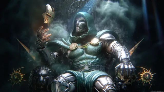 Doctor Doom waving an Iron Man mask in Marvel fan art