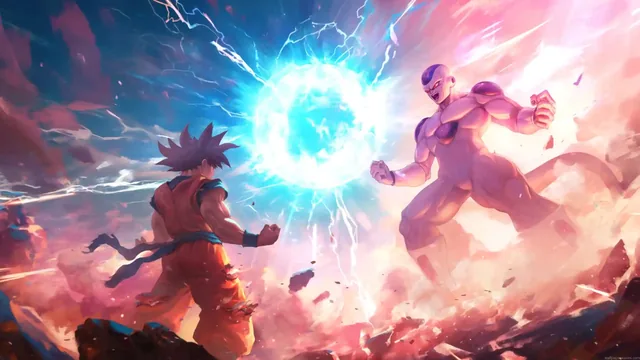 Dragon Ball Z epic battle with Goku versus Frieza, 4K live wallpaper.