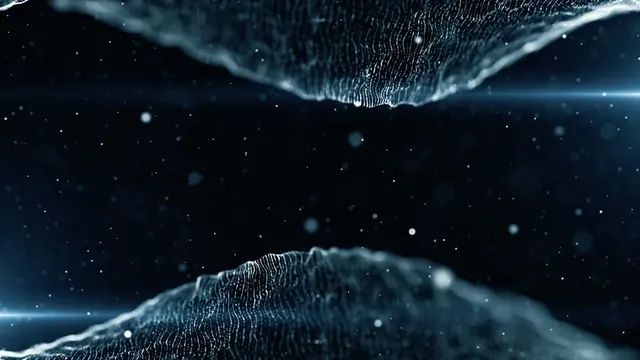 Abstract animated particle field forming a dynamic digital pattern