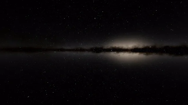 Thin luminous galaxy band crossing a black panoramic starfield