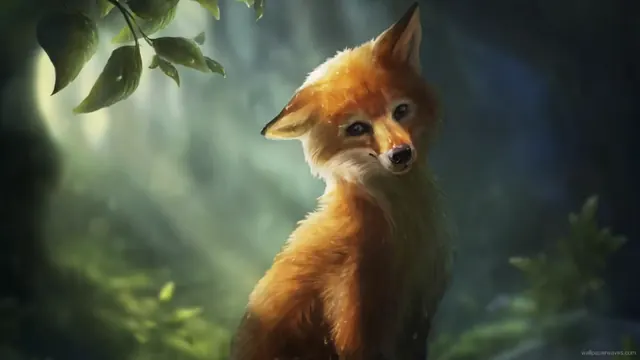 A fox within a quiet forest landscape