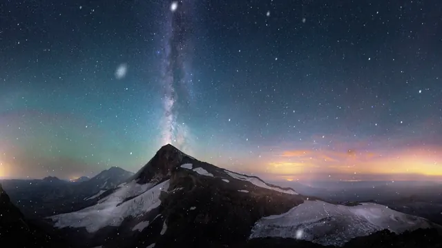 Snow-covered mountains with a crisp frosted peak in winter