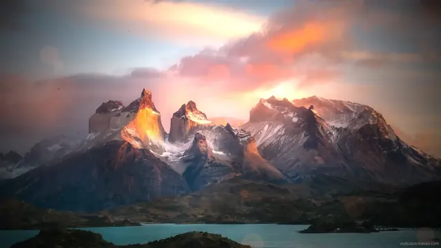 A landscape lit by the warm tones of golden hour