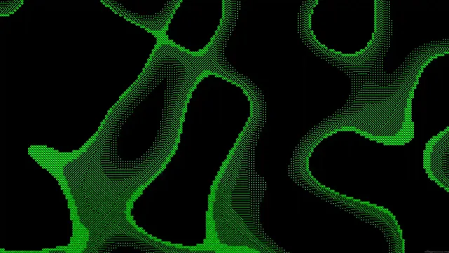 Green glitch and matrix-flow abstract digital artwork