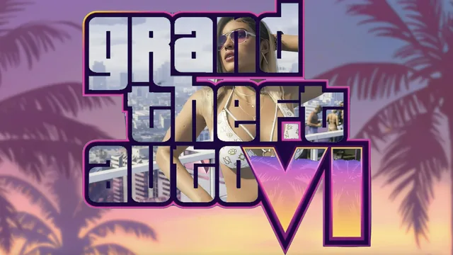 Stylish blonde with palm trees in a tropical GTA 6 inspired scene.