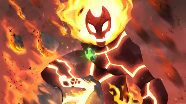 Heatblast in a Ben 10 Alien Force animated wallpaper