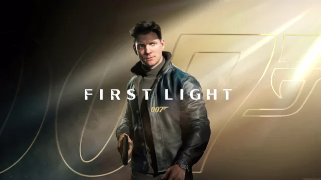 James Bond figure in shadow with First Light game title treatment behind him