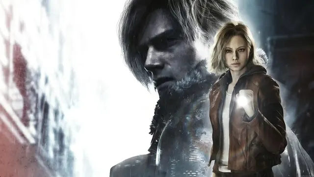 Leon Kennedy and Grace Ashcroft together in a Resident Evil Requiem wallpaper