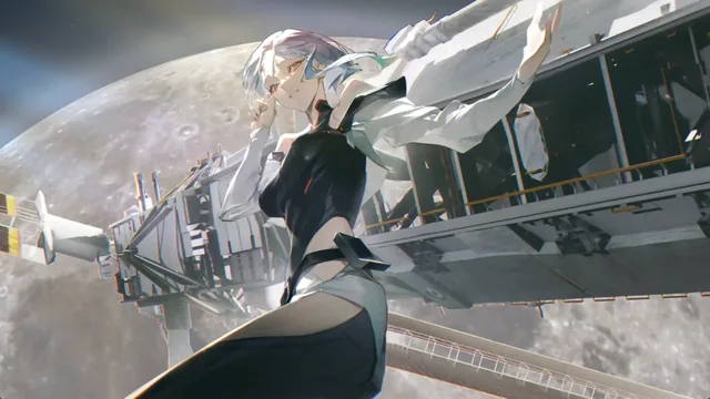 Lucy moon-orbit Cyberpunk Edgerunners anime live wallpaper in 4K.