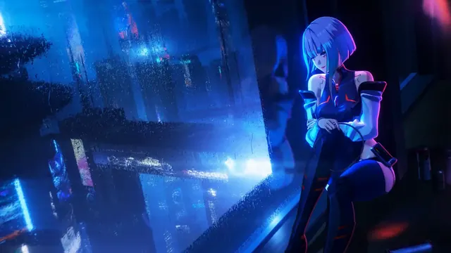 Lucy in a Wuthering Waves cyberpunk night live wallpaper