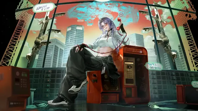 Pine in a Path to Nowhere cyberpunk city live wallpaper