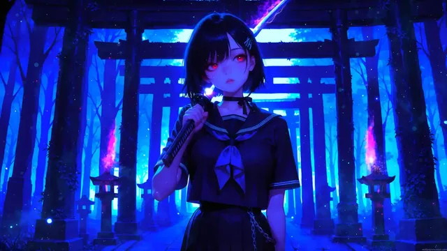 Saya Kisaragi Blood-C anime live wallpaper in 3840x2160 resolution.