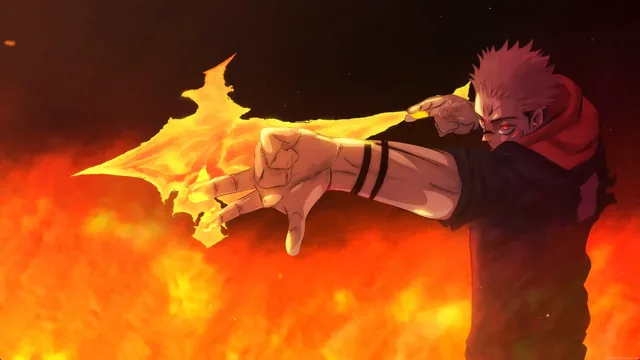 Sukuna cursed fire power Jujutsu Kaisen 4K anime live wallpaper.