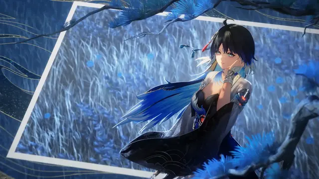 Portrait of Yangyang in a Wuthering Waves themed scene